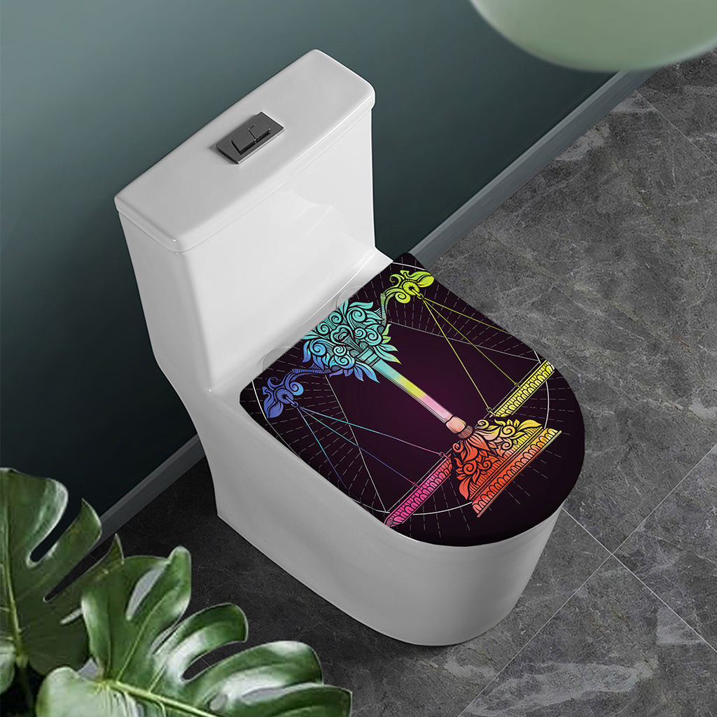 Colorful Libra Sign Print Toilet Lid Cover