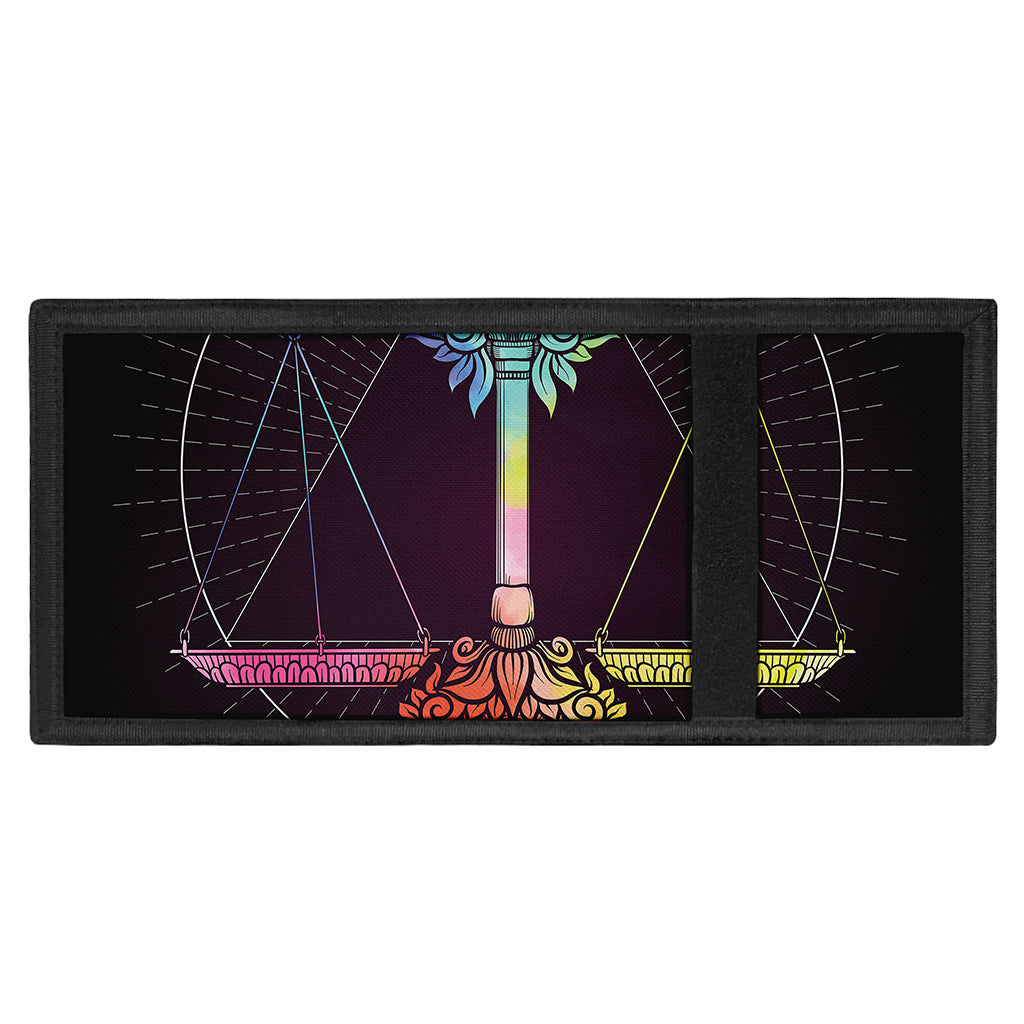 Colorful Libra Sign Print Trifold Wallet