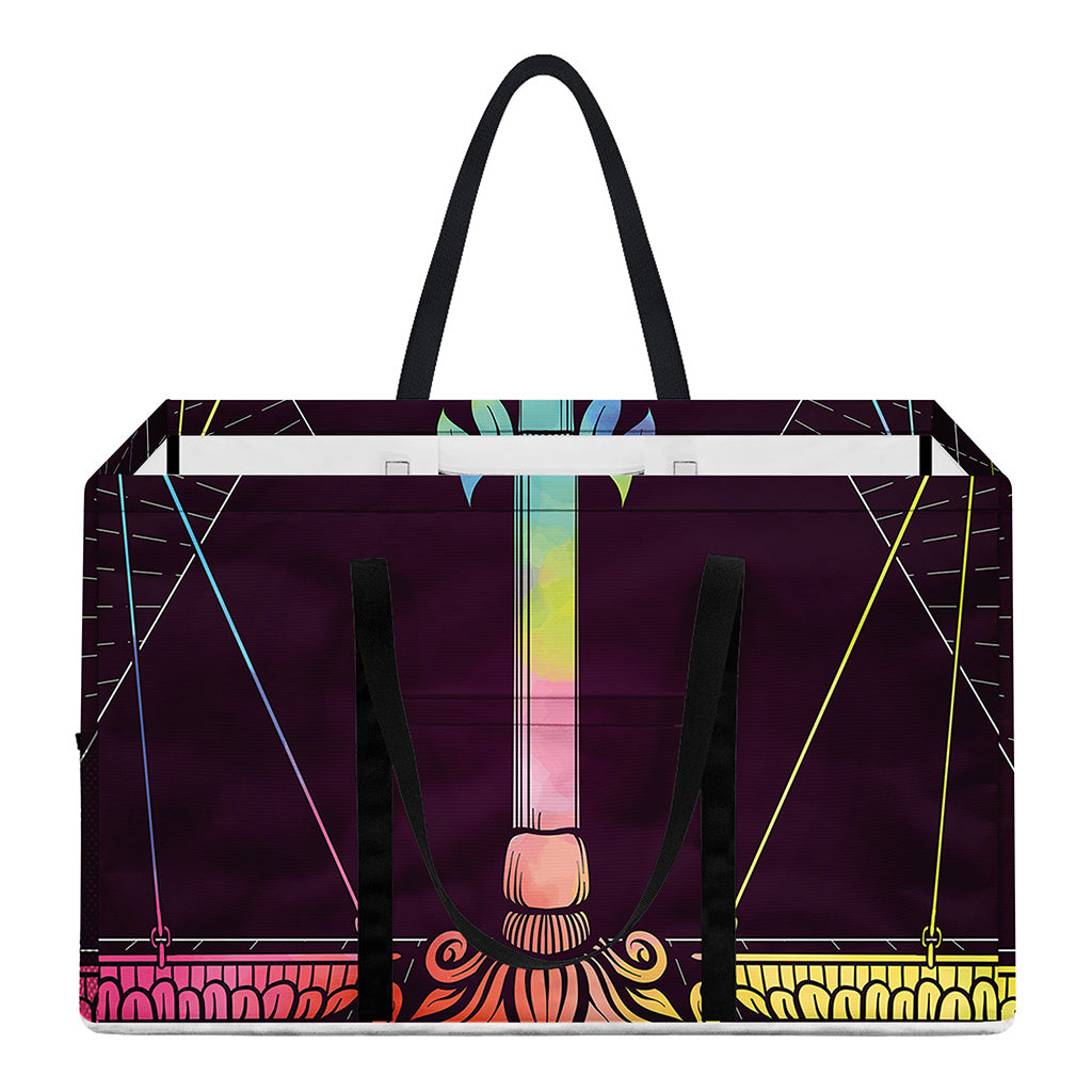 Colorful Libra Sign Print Utility Tote Bag