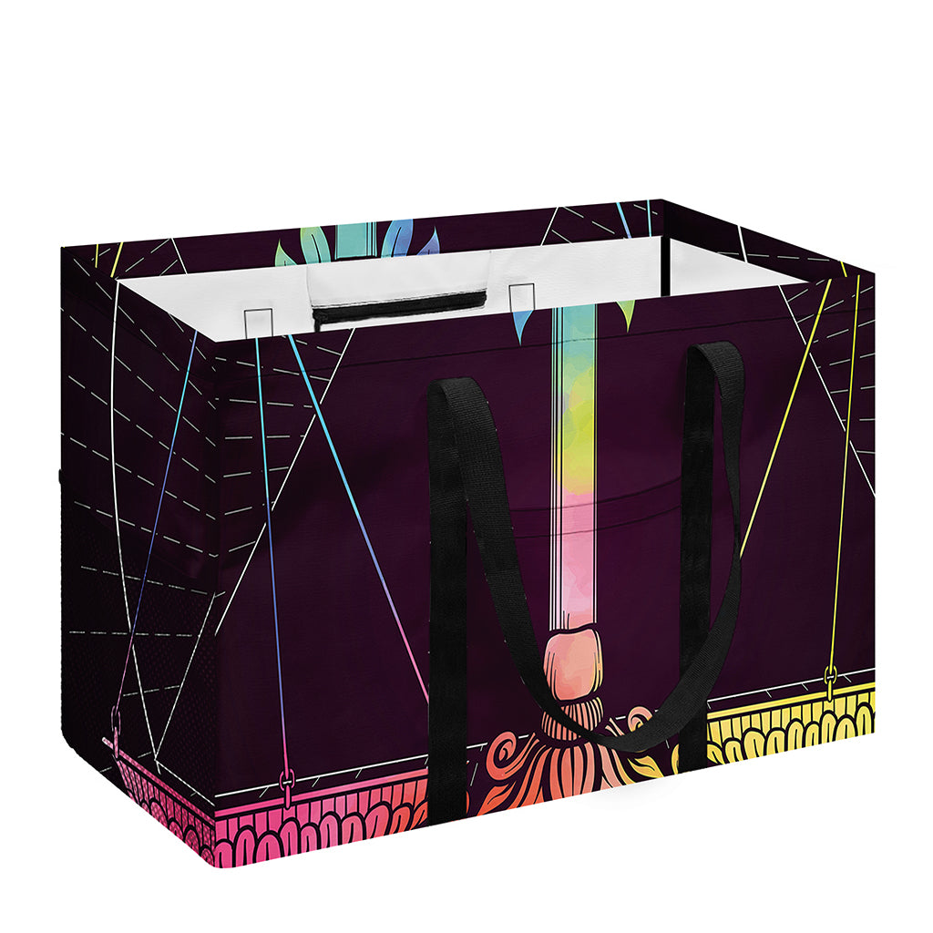 Colorful Libra Sign Print Utility Tote Bag