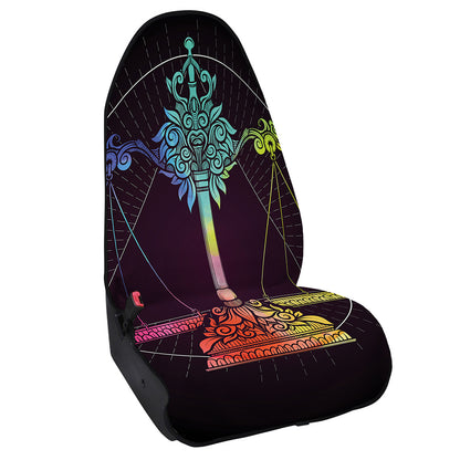 Colorful Libra Sign Print Waterproof Car Seat Cover