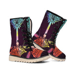 Colorful Libra Sign Print Winter Boots