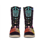 Colorful Libra Sign Print Winter Boots
