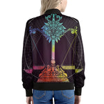 Colorful Libra Sign Print Women's Bomber Jacket
