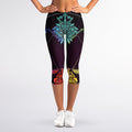 Colorful Libra Sign Print Women's Capri Leggings