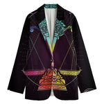 Colorful Libra Sign Print Women's Cotton Blazer