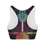 Colorful Libra Sign Print Women's Sports Bra