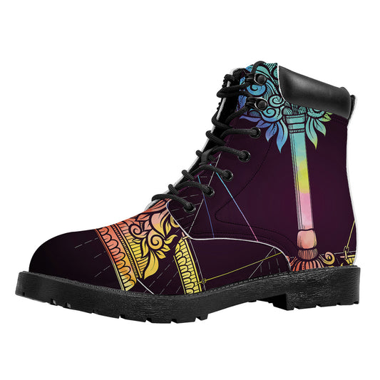 Colorful Libra Sign Print Work Boots