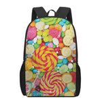 Colorful Lollipop And Candy Print 17 Inch Backpack