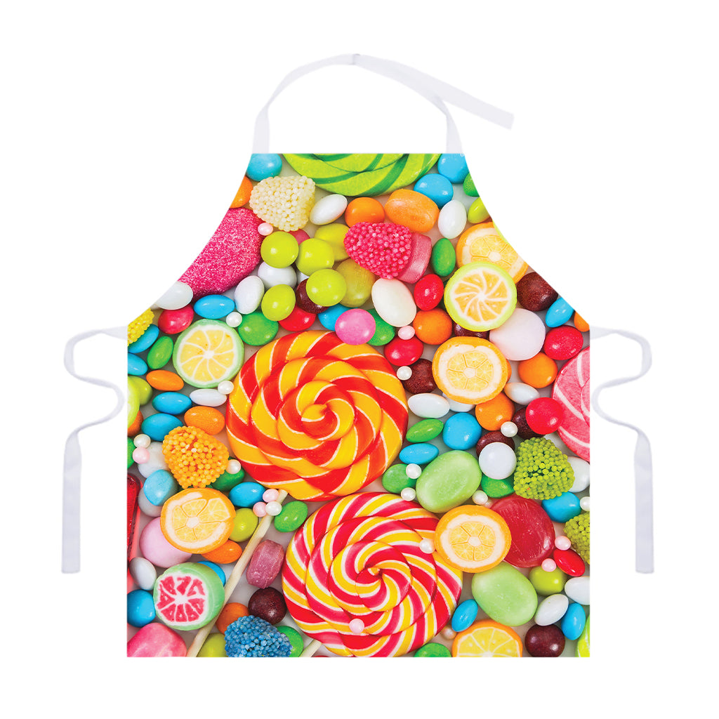 Colorful Lollipop And Candy Print Adjustable Apron