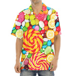 Colorful Lollipop And Candy Print Aloha Shirt