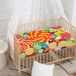 Colorful Lollipop And Candy Print Baby Crib Sheet