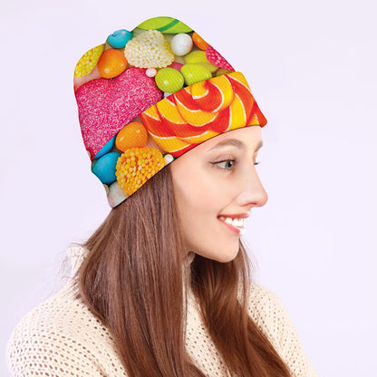 Colorful Lollipop And Candy Print Beanie