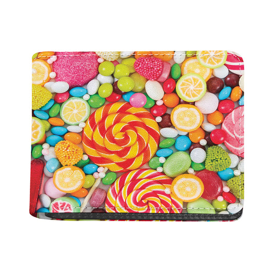 Colorful Lollipop And Candy Print Bifold Wallet