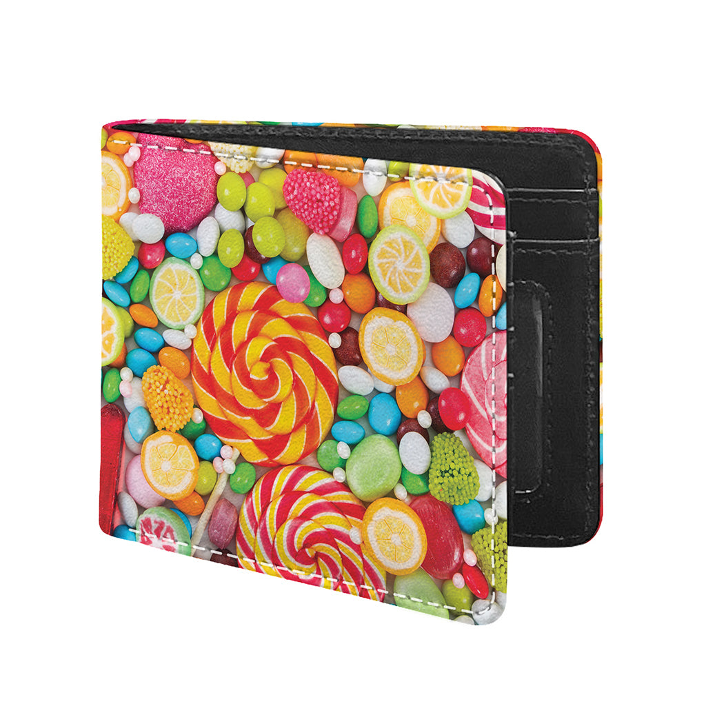 Colorful Lollipop And Candy Print Bifold Wallet