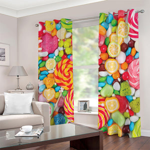 Colorful Lollipop And Candy Print Blackout Grommet Curtains