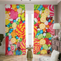Colorful Lollipop And Candy Print Dimout Pencil Pleat Curtains