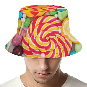 Colorful Lollipop And Candy Print Bucket Hat