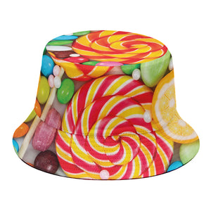 Colorful Lollipop And Candy Print Bucket Hat