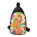 Colorful Lollipop And Candy Print Sling Bag