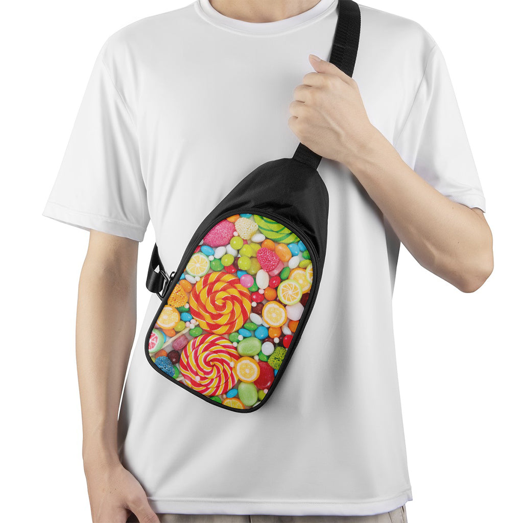 Colorful Lollipop And Candy Print Chest Bag