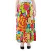 Colorful Lollipop And Candy Print Chiffon Maxi Skirt