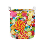 Colorful Lollipop And Candy Print Collapsible Laundry Basket