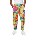 Colorful Lollipop And Candy Print Cotton Pants