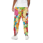 Colorful Lollipop And Candy Print Cotton Pants