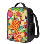 Colorful Lollipop And Candy Print Crossbody Lunch Bag