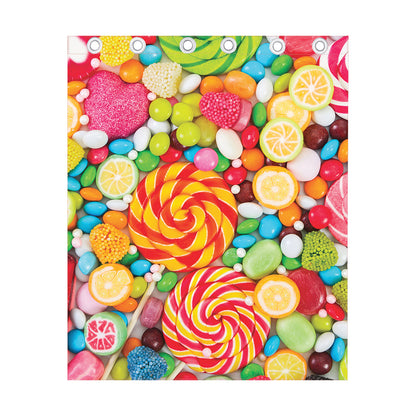 Colorful Lollipop And Candy Print Curtain