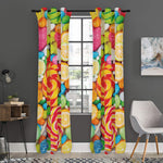 Colorful Lollipop And Candy Print Curtain