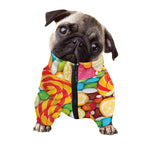 Colorful Lollipop And Candy Print Dog Zip Up Jacket