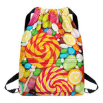 Colorful Lollipop And Candy Print Drawstring Backpack