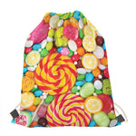 Colorful Lollipop And Candy Print Drawstring Bag