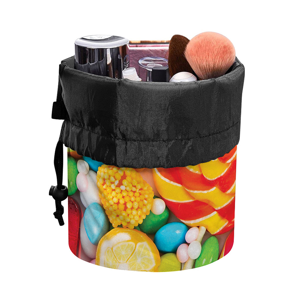 Colorful Lollipop And Candy Print Drawstring Makeup Bag
