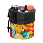 Colorful Lollipop And Candy Print Drawstring Makeup Bag