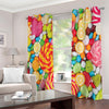 Colorful Lollipop And Candy Print Extra Wide Grommet Curtains