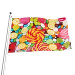 Colorful Lollipop And Candy Print Flag