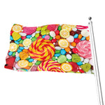 Colorful Lollipop And Candy Print Flag