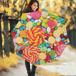 Colorful Lollipop And Candy Print Foldable Umbrella