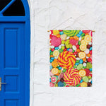 Colorful Lollipop And Candy Print Garden Flag