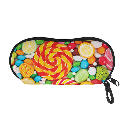 Colorful Lollipop And Candy Print Glasses Case