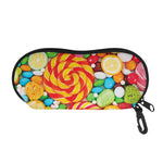 Colorful Lollipop And Candy Print Glasses Case