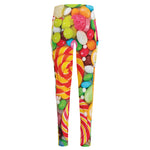 Colorful Lollipop And Candy Print High-Waisted Pocket Leggings