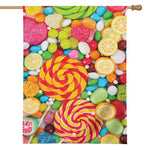 Colorful Lollipop And Candy Print House Flag