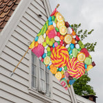 Colorful Lollipop And Candy Print House Flag