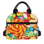 Colorful Lollipop And Candy Print Insulated Lunch Bag