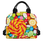 Colorful Lollipop And Candy Print Insulated Lunch Bag