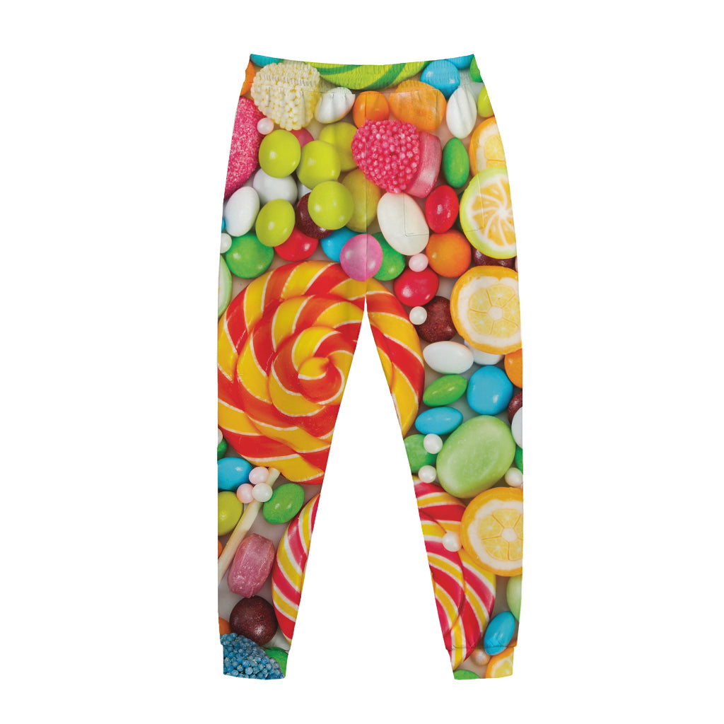 Colorful Lollipop And Candy Print Jogger Pants